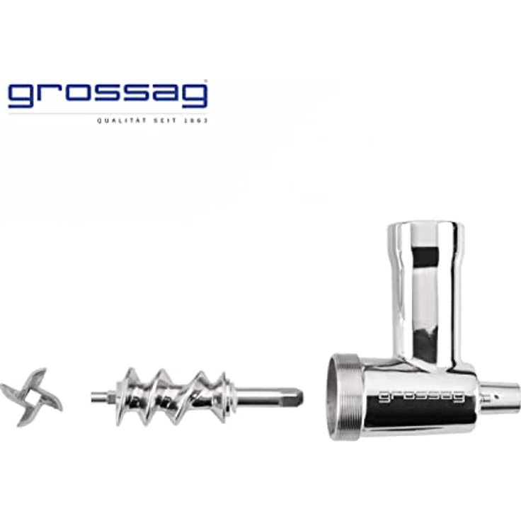 grossag Fleischwolf für KitchenAid Größe 5 Edelstahl Spülmaschinenfest Inklusive 3 Lochscheiben – Bild 6