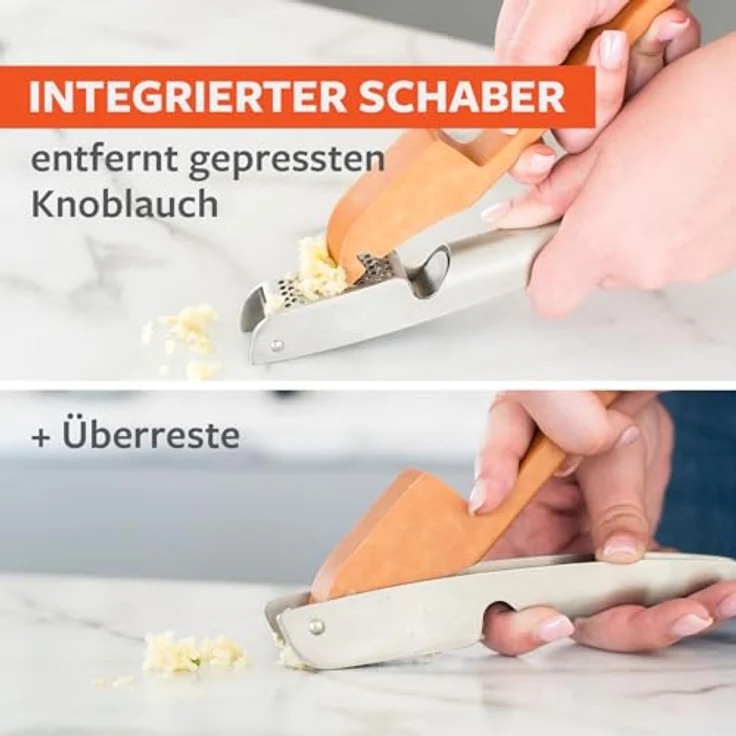 Full Circle Crushed It Knoblauchpresse mit integriertem Schaber - Manuelle Presse für mehrere Knoblauchzehen oder Ingwer - Spülmaschinenfest - 19,6 x 4,86 x 2,5 cm – Bild 2
