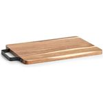 Zeller 25573 Schneide-/Servierbrett m. Metallgriff, Akazie, ca. 33 x 23 x 1,5 cm