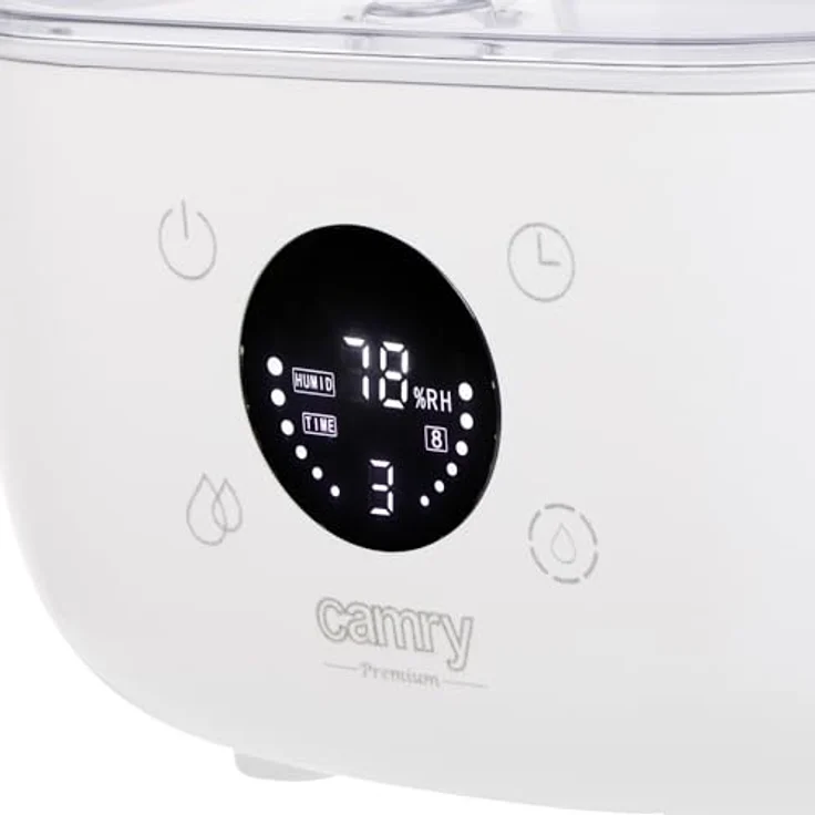 CAMRY CR 7973 W Ultraschall-Luftbefeuchter, 5 Liter, Aromatherapie-Funktion, Timer, LED-Anzeigebildschirm (Weiß) – Bild 2
