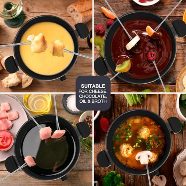 Black & Decker BLACK+DECKER Fondue Maker, Fondue Set mit Antihaftbeschichtung, schwarz – Bild 5