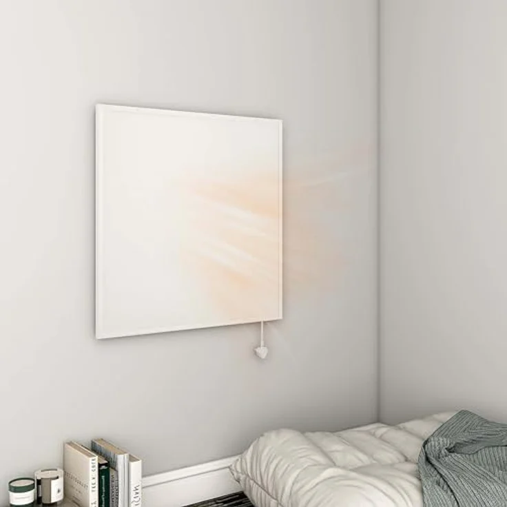Wiltec Infrarotheizung 290 Watt, energieeffizienter Heizkörper, Wandmontage Elektroheizung, Heizpaneel, IR Heizung, weiß – Bild 6