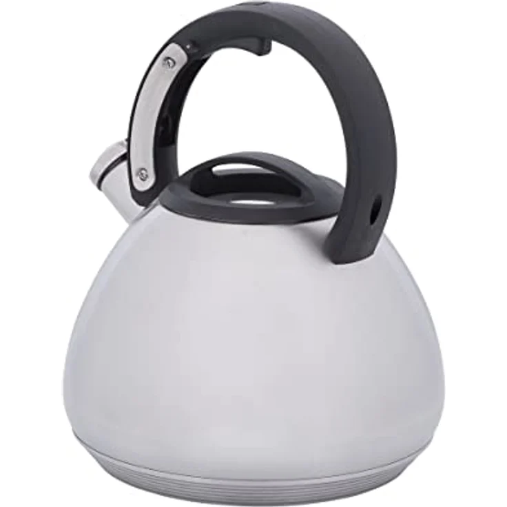 RESTO 90603 Flötenkessel mit Marmor-Oberflächenbeschichtung, 2,7 Liter, mehrschichtiger Kapselboden, für alle Herdarten (Hellgrau) – Bild 5
