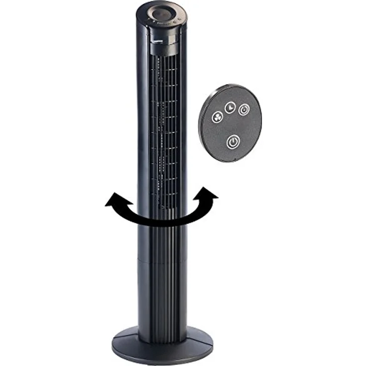 Sichler Haushaltsgeräte Turmventilator VT-315.TU, 90°-Oszillation, 55 Watt, mit Magnet-Fernbedienung (Schwarz) – Bild 5