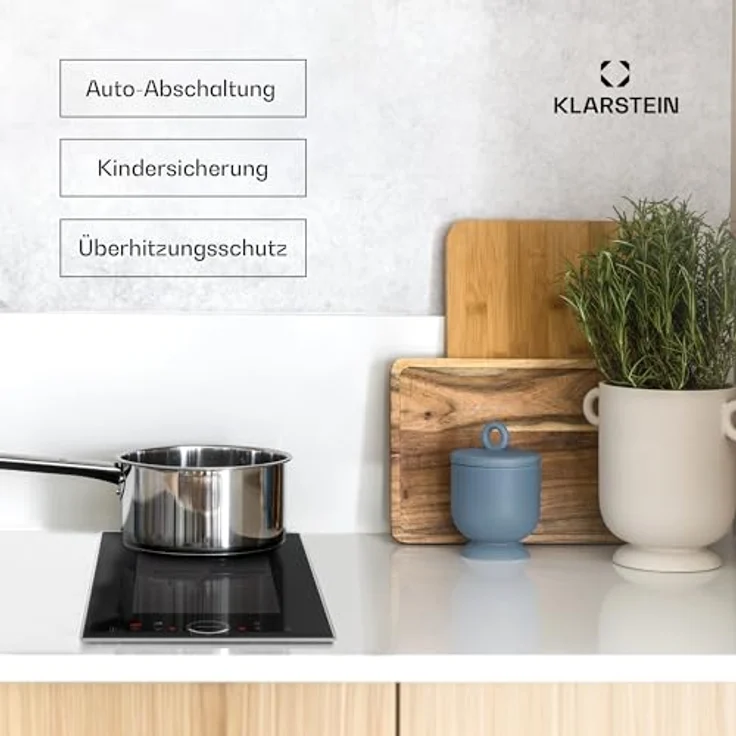 Klarstein Induktionskochfeld 2 Platten, 3500 Watt, Touch-Bedienfeld & Timer, Effizienter Elektro Induktions-Herd – Bild 5
