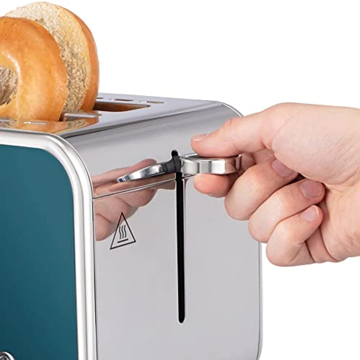 Russell Hobbs Toaster [für 2 Scheiben] Distinctions Edelstahl Ocean Blue (extra breite Toastschlitze,inkl.Brötchenaufsatz,6 Bräunungsstufen+Auftau-&Aufwärmfunktion, Lift&Look-Funktion, 1600W)26431-56 – Bild 5
