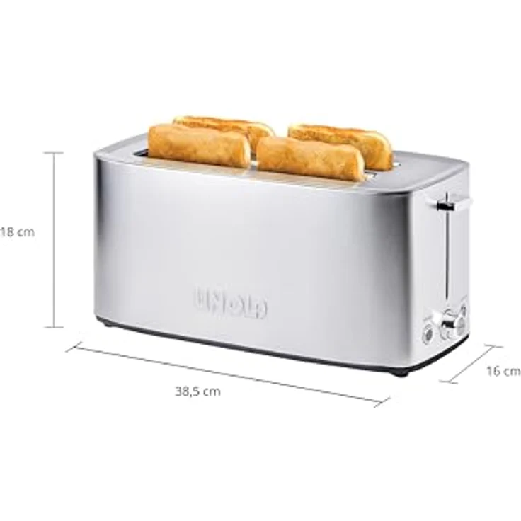 Unold Toaster 38266 Toaster Tom, 4-Scheiben Automatik-Toaster mit 1.200 - 1.400 W Leistung, silber – Bild 7