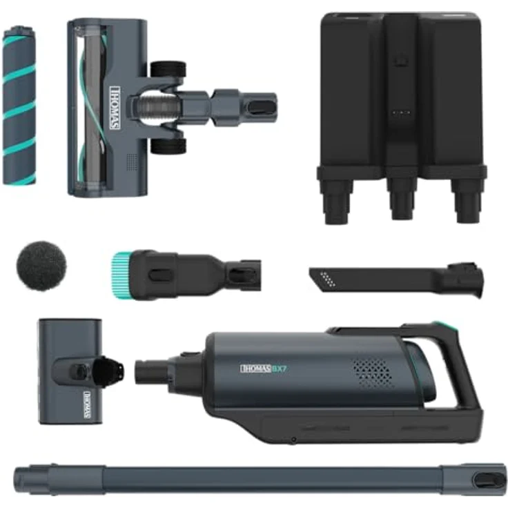 THOMAS BX7 AKKU-Staubsauger, kabellos mit Beutel, HEPA Filter, 60 min Laufzeit, für Allergiker, selbstreinigende LED-Bürstenwalze, entwickelt in Deutschland – Bild 2