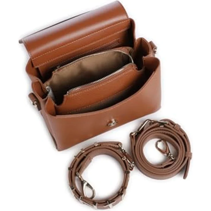 Valentino Alexia Handtasche 22 cm, braun, 100% Polyurethan, 22 cm x 10 cm x 17 cm – Bild 4