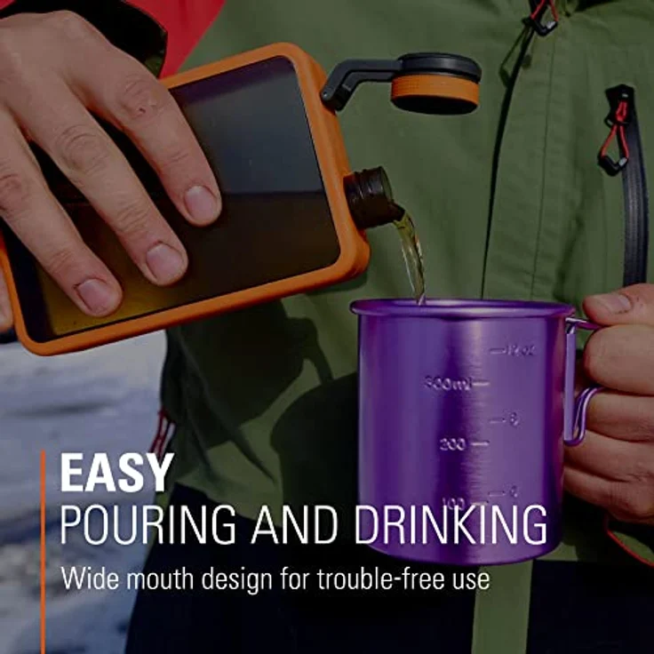 GSI Outdoors Boulder Flask Thermoskanne, 10 OZ, orange - für Outdoor-Aktivitäten und starken Durst – Bild 3