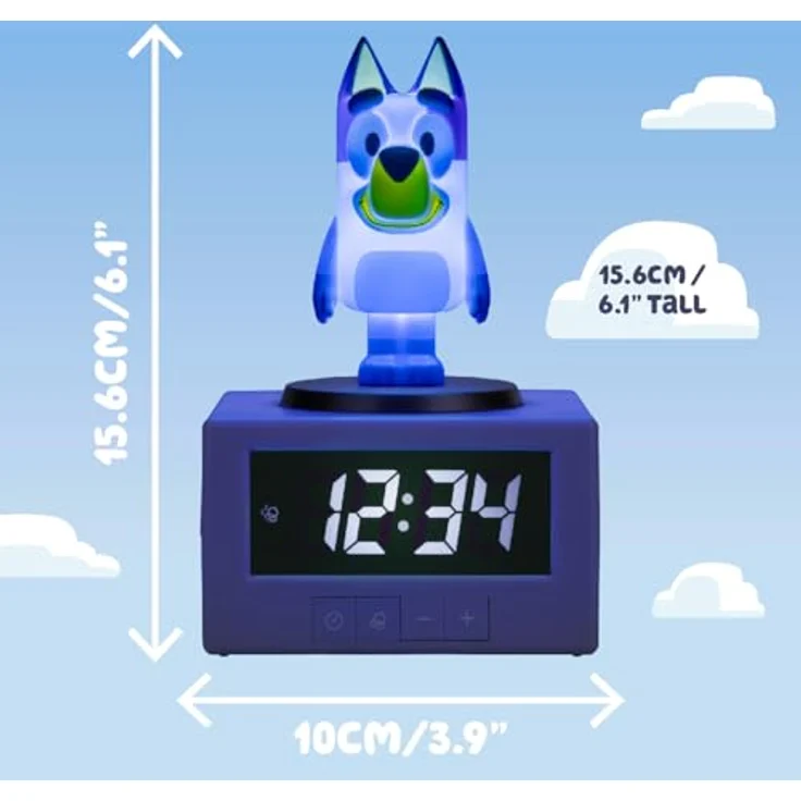 Paladone Bluey Kinderwecker, Digitaler Wecker mit Nachtlichtfunktion und Snooze Modus, batteriebetrieben – Bild 3