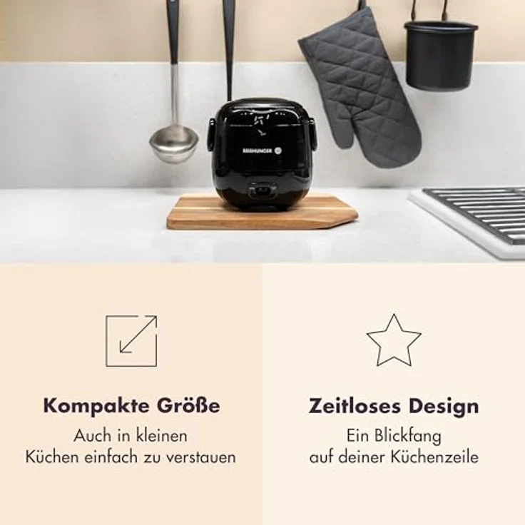 Reishunger Mini Reiskocher, waldgrün | 0,3 L für 1-2 Portionen | hochwertige Keramikbeschichtung - Premium Topf, kompakte Größe für kleine Haushalte und unterwegs – Bild 2