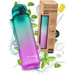 My Vesperbox Trinkflasche Minny, 500ml, auslaufsicher, kohlensäuregeeignet, mit Strohhalm und Fruchtsieb, perfekt für Kinder