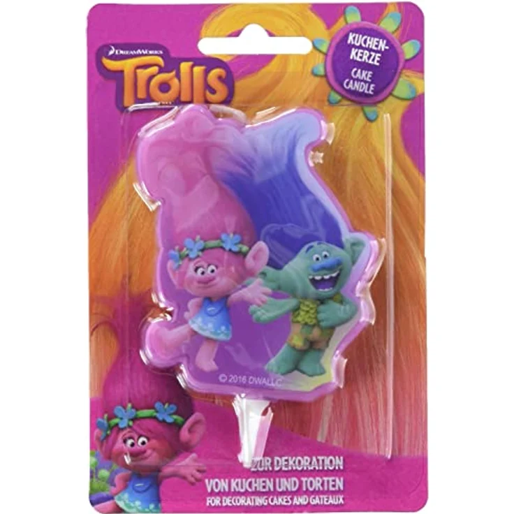 Dekoback Trolls Kuchenkerze, Wachs, bunt, 1 x 6.2 x 9.8 cm – Bild 2