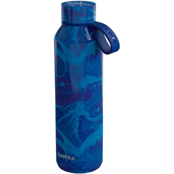 Quokka SOLID WAVES, Edelstahl-Thermosflasche mit Halterung, 630 ml, doppelwandige Vakuumisolierung, BPA-frei, anti-leak Verschluss – Bild 1