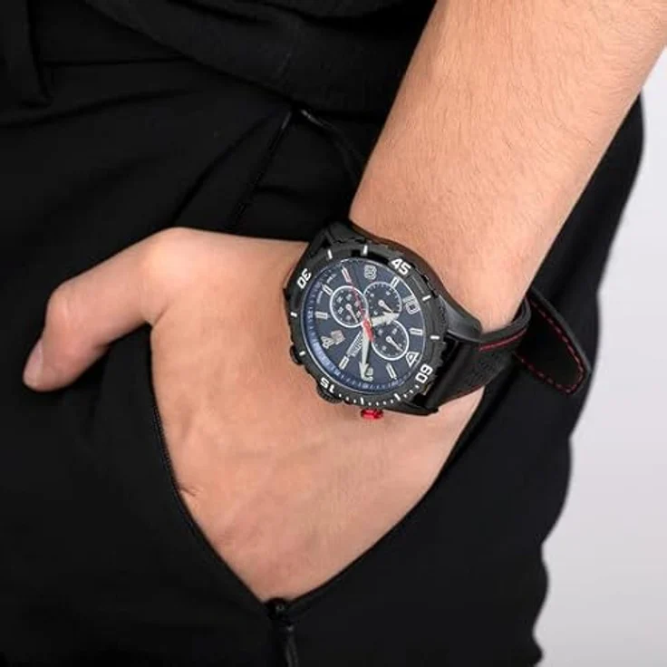 Festina Herren Uhr F20519/2 Chronograph Leder schwarz – Bild 2