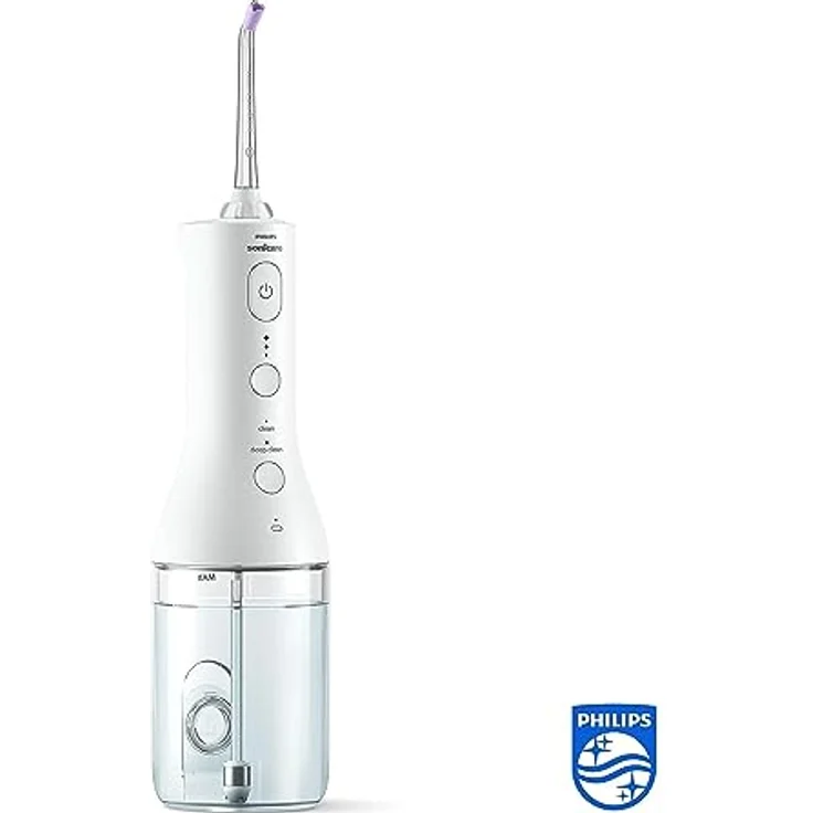 Philips Sonicare kabelloser Power Flosser 3000 Munddusche; Wasser-Flosser für Zähne, Zahnfleisch und Zahnpflege, weiß (Modell HX3826/31) – Bild 2