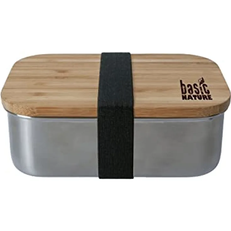 Origin Outdoors Unisex – Erwachsene Bamboo Lunchbox, Edelstahl, 0.8 L