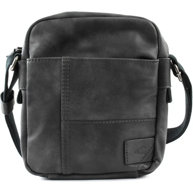 "camel active Umhängetasche Laos, Sportliches Design, 100% Polyurethan, Schwarz"