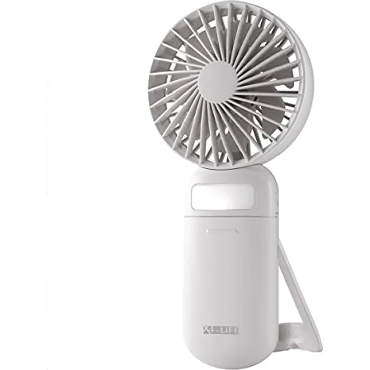 X4-LIFE Mini Tragbarer Handventilator mit Spiegel und LED-Licht - Akku USB - 3 Stufen, leise, leicht, 8 Stunden Laufzeit, Weiss