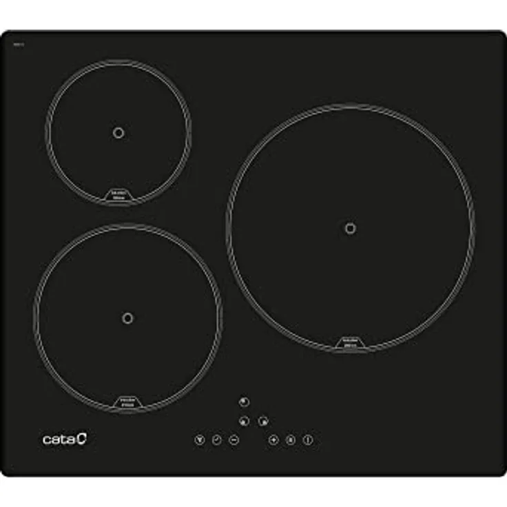 CATA IB 6303 BK Induktionskochfeld Farbe Schwarz Kochplatte mit 3 Kochfeldern 9 Regulierbare Leistungsstufen Touch Control mit Akustischem Warnton Leistung 7,1kW Breite 59 cm