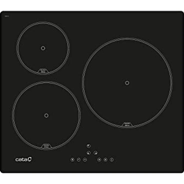 CATA IB 6303 BK Induktionskochfeld Farbe Schwarz Kochplatte mit 3 Kochfeldern 9 Regulierbare Leistungsstufen Touch Control mit Akustischem Warnton Leistung 7,1kW Breite 59 cm – Bild 1