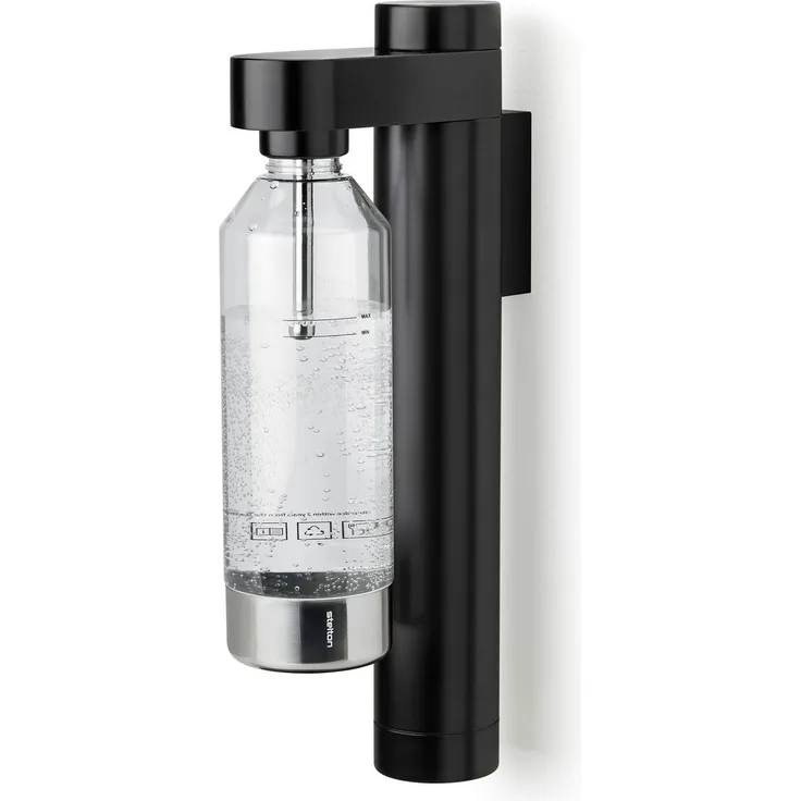 Stelton Wassersprudler BRUS mit Wandhalterung black, eleganter Wassersprudler mit umweltfreundlichen Eigenschaften