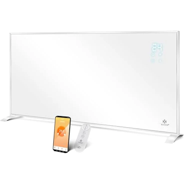 KESSER® Infrarotheizung Energiesparend Infrarot Standgerät & Wandmontage Elektroheizung 700W mit Fernbedienung Thermostat & App-Steuerung Elektrisch Heizpaneel Heizung Konvektor Standfüße in Onyx Schwarz – Bild 1