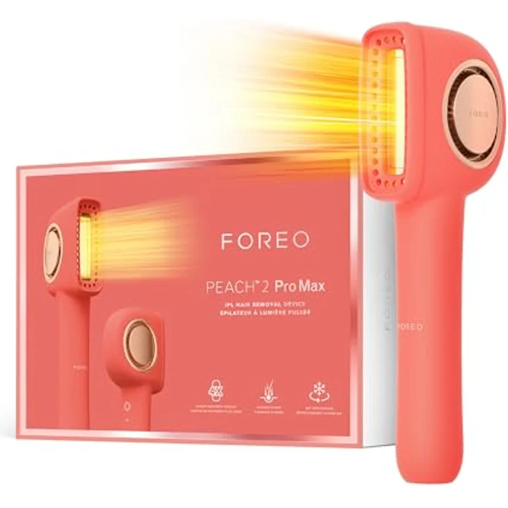 FOREO PEACH 2 Pro Max IPL Haarentfernungsgerät – Fortschrittlicher Epilierer mit 5 Intensitätsstufen, Silikonschild und 360° Hautkühlung für glatte Haut an Gesicht & Körper – Bild 1