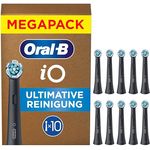 Oral-B iO Ultimative Reinigung, Original Aufsteckbürsten für elektrische Oral-B iO Zahnbürsten, 'Borsten-in-Borsten' Bündel, Schwarz, 10 Stück
