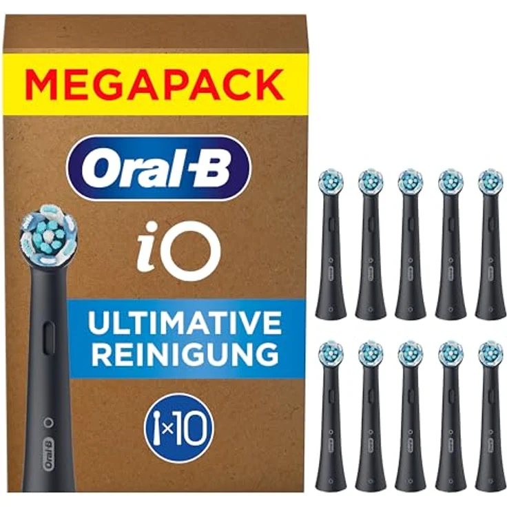 Oral-B iO Ultimative Reinigung, Original Aufsteckbürsten für elektrische Oral-B iO Zahnbürsten, 'Borsten-in-Borsten' Bündel, Schwarz, 10 Stück – Bild 1