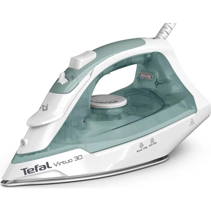 Tefal Dampfbügeleisen FV2C42 Virtuo 30, 2000 W, Vertikaldampf, Keramiksohle, 27 g/Min. Dampfabgabe, 120 g/Min. Dampfstoß - Blau