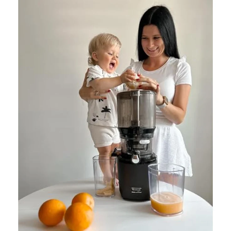 Kuvings AUTO10S Entsafter – Pflegeleichter Slow Juicer mit 3L Fassungsvermögen und 200W Motor ideal für Obst, Gemüse und Smoothies. (Matt Black) – Bild 3
