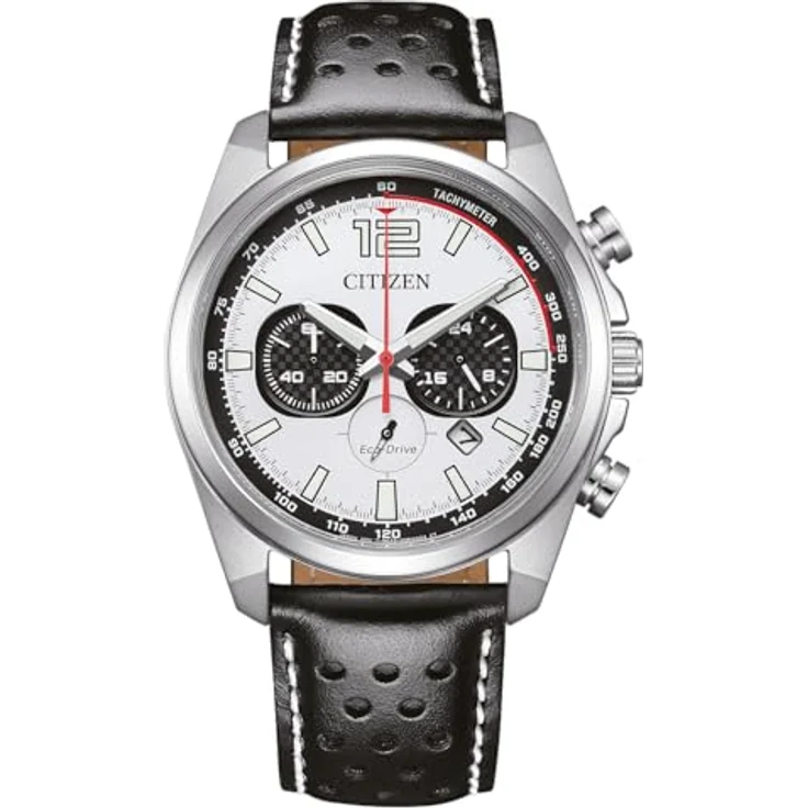 Citizen CA4640-09A Herrenuhr Eco-Drive Chronograph mit schwarzem Lederarmband, 270 Tage Gangreserve, Stoppuhr und 10 bar Wasserdichtigkeit – Bild 1