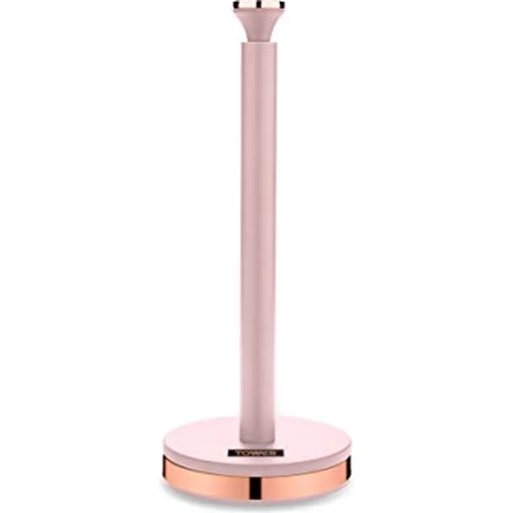 Tower Cavaletto T826133PNK Küchenrollenhalter mit weichem Unterlage, Marshmallow-Rosa und Roségold