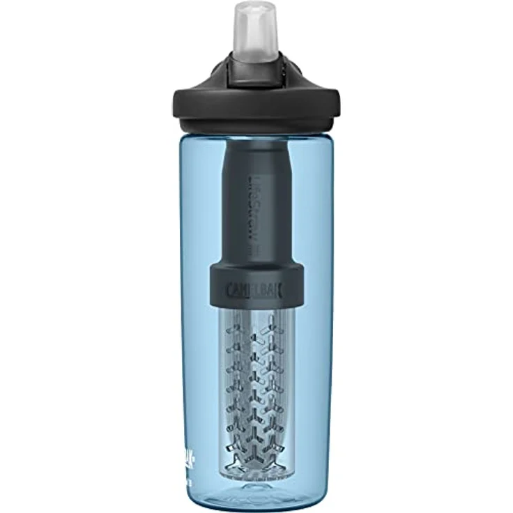 CamelBak Eddy+ LifeStraw Vacuum, 600 ml Trinkflasche mit Filtersystem zur Entfernung von Bakterien und Chemikalien, True Blue - Hellblau – Bild 2