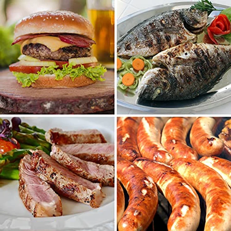 TZS FIRST AUSTRIA Kontaktgrill Tischgrill, Elektrogrill 1800W, Edelstahl, Thermostat, für Fleisch & Gemüse, 180-Grad-Öffnung - Schwarz/Edelstahl - Preisvergleich – Bild 6