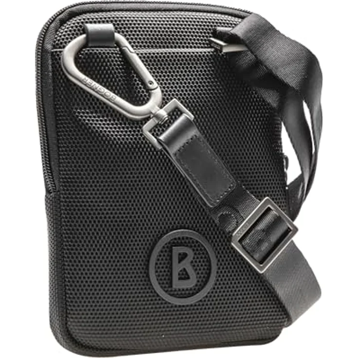 BOGNER Schultertasche Keystone Frank, Herren Schultertasche aus Nylon mit verstellbarem Schultergurt, schwarz – Bild 3