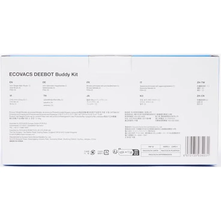 ECOVACS Standard Ersatzkit für DEEBOT N30 PRO OMNI/N30 OMNI/N20e PLUS/N20e Saugroboter, Originalzubehör mit Antibakteriellen Filtern, Anti-Verhedderungs-Hauptbürste und langlebigen Seitenbürsten – Bild 3
