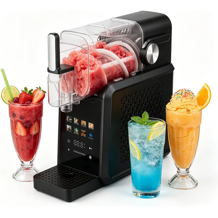 VANKEL Slush-Eismaschine 8-in-1 Slushmaker, 1,8 l, mit 10 Konsistenzstufen und Selbstreinigung, 200 W
