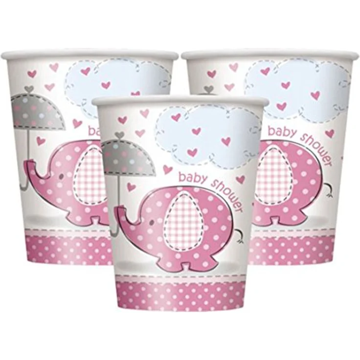 partybecher Baby-Dusche rosa 266 ml Mädchen – Bild 6
