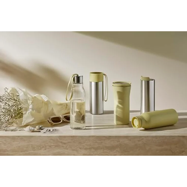 Eva Solo Trinkflasche To Go, 0,5 Liter, Edelstahl und Kunststoff, 100% dicht, Champagne – Bild 3