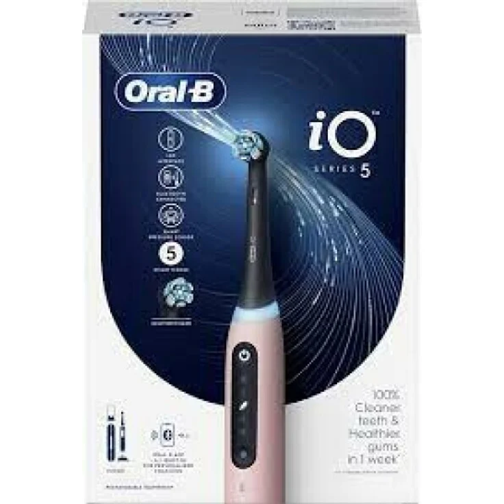 Braun Oral-B iO Series 5 Pink iO5 Elektrische Zahnbürste mit App-Unterstützung und Reiseetui