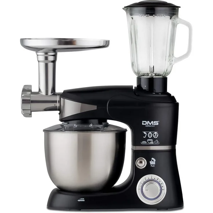 DMS Küchenmaschine DMS 3in1 Küchenmaschine Rührmaschine 5L Knetmaschine Edelstahlschüssel