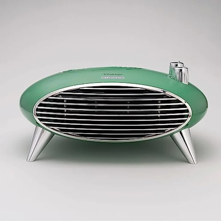 Ariete 8211 Tischheizlüfter, Elektroheizung, 2000 W, Thermostat, leise, verchromter Grill und Füße, Grün – Bild 2