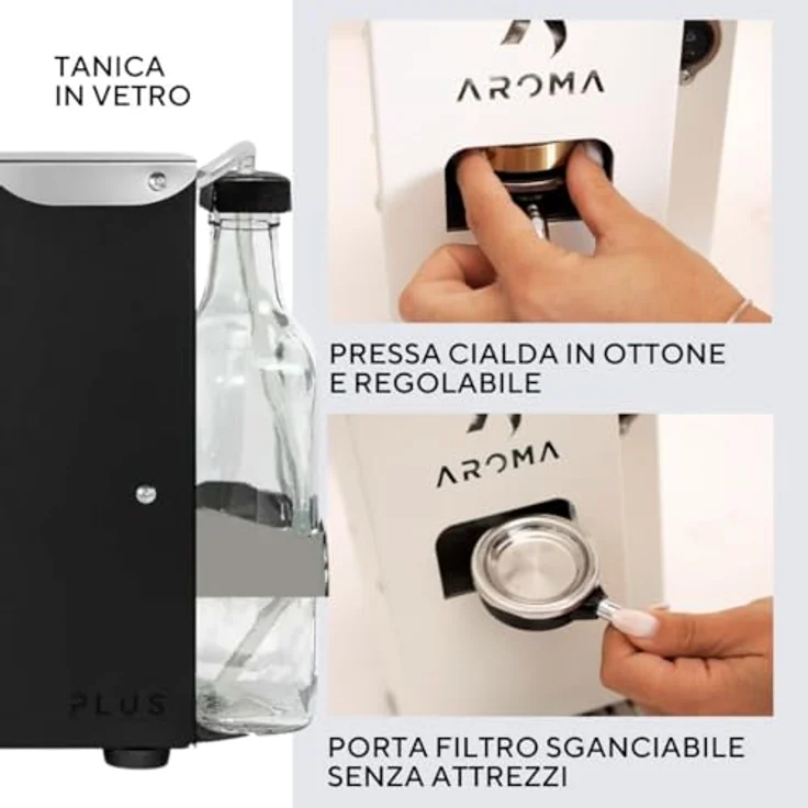 Aroma PLUS - ESE-Padmaschine Espressomaschine Weiß, Edelstahl – Bild 3
