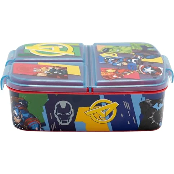 The AVENGERS Brotdose, Lunchbox mit 3 Fächern, Captain America, Hulk, Iron Man, für Kinder ab 3 Jahren, Kunststoff, 18 x 5,5 x 13,5 cm – Bild 3