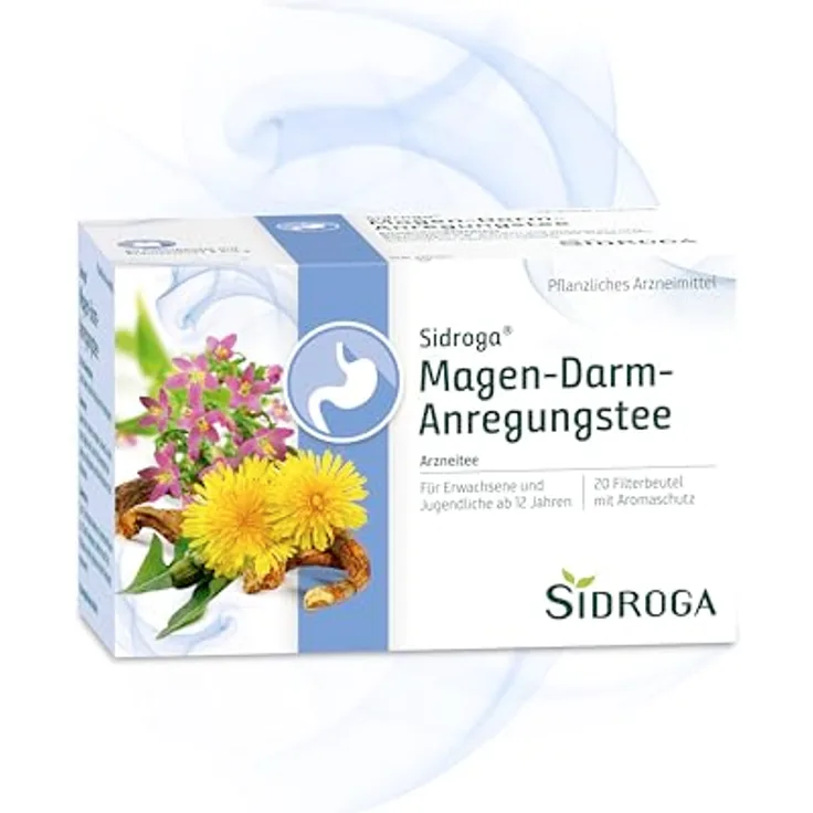 Sidroga Magen-Darm-Anregungstee, Pflanzliches Arzneimittel bei Verdauungsbeschwerden, 20 Filterbeutel à 2 g