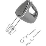 Salter EK4249COSVDEEU10 Elektrischer Handmixer/Schneebesen - mit Rührbesen und Knethaken, 5 Geschwindigkeitsstufen und Turbomodus, Lebensmittel mixen/rühren/schlagen, Cosmos-Kollektion, grau, 300 W