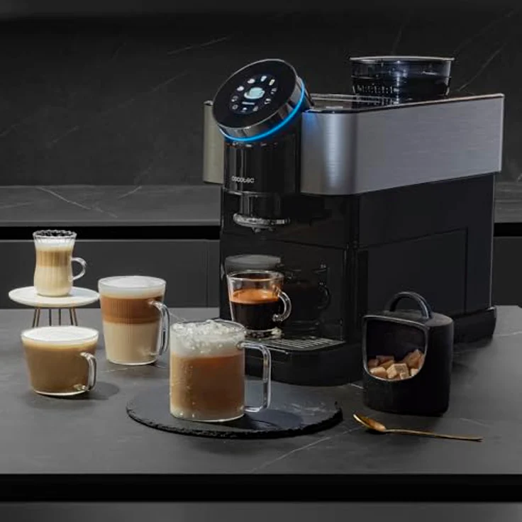 Cecotec Cremmaet Spin, Kaffeevollautomat mit integriertem Mahlwerk, 1,5 L Wassertank, 19 Bar Pumpendruck, Schwarz – Bild 2